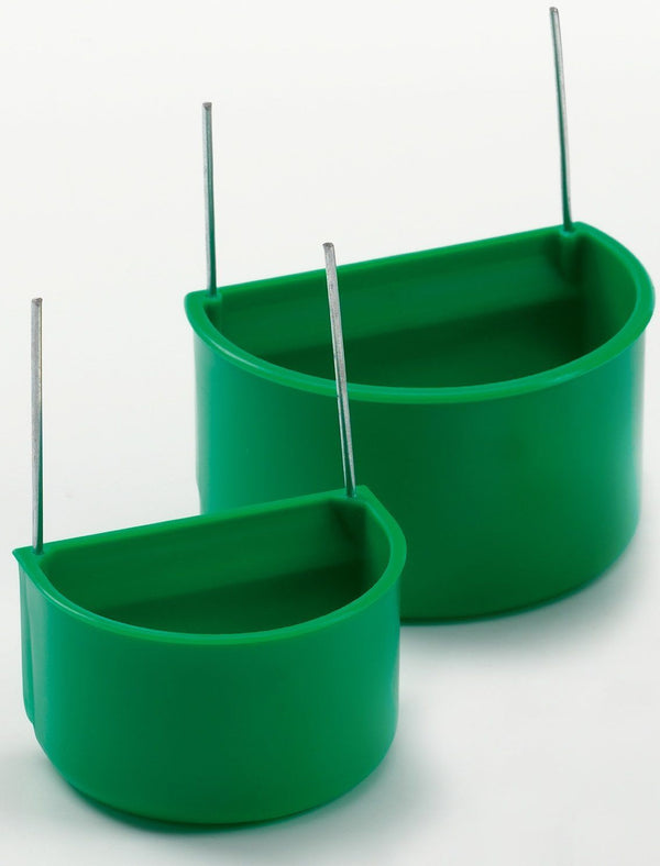 Groen eetbakje / eetpotje voor tentoonstellingskooien