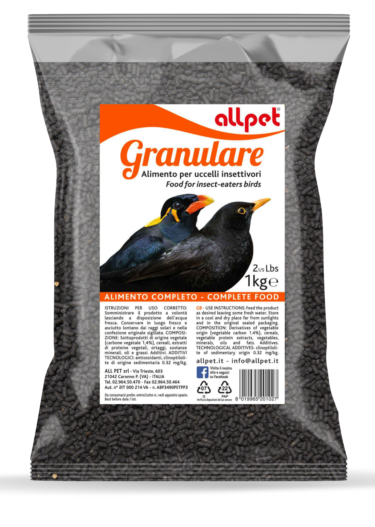 Zwarte korrels "Granulare"- 1 kg